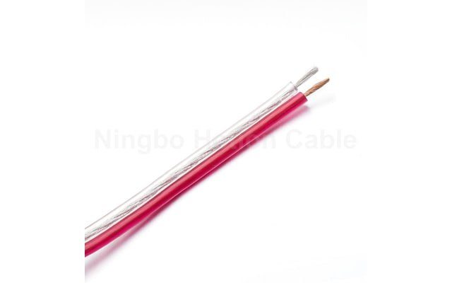 Red and Transparent Flat Speaker Cable